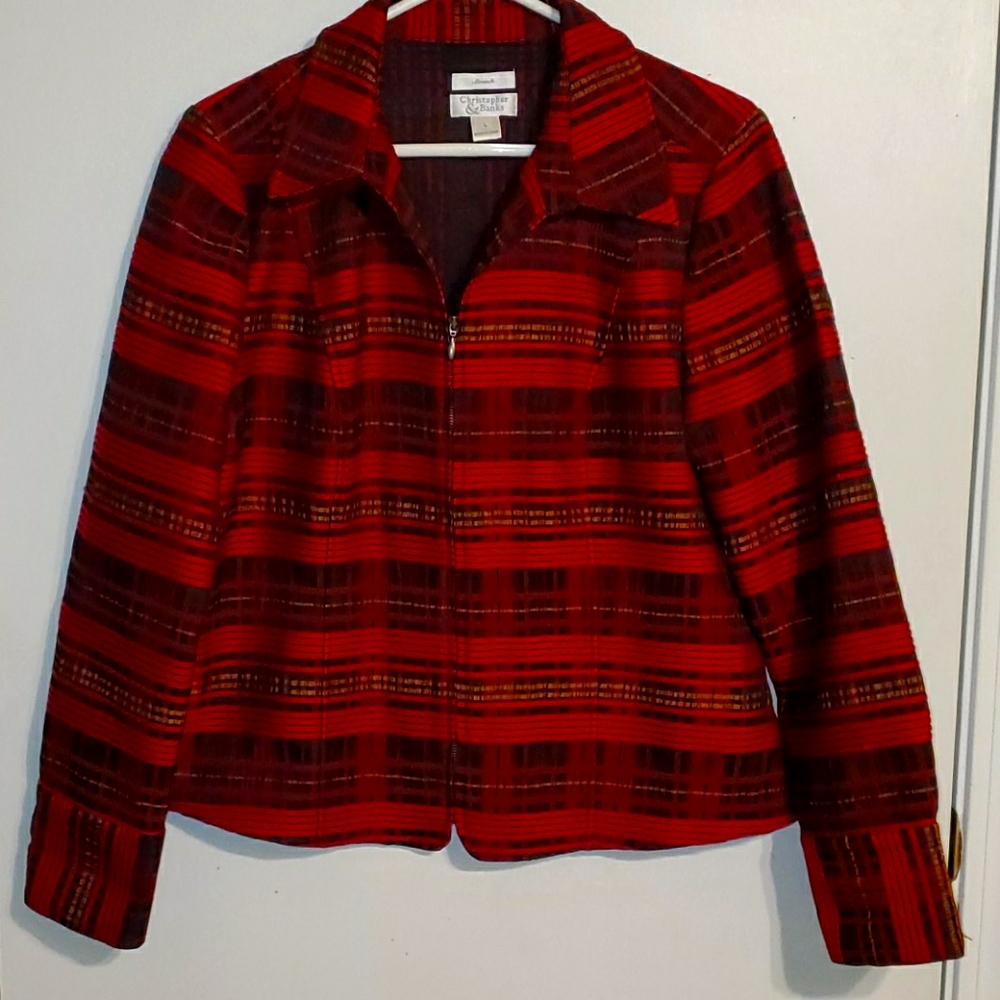 Christopher & Banks Red Plaid Blazer
